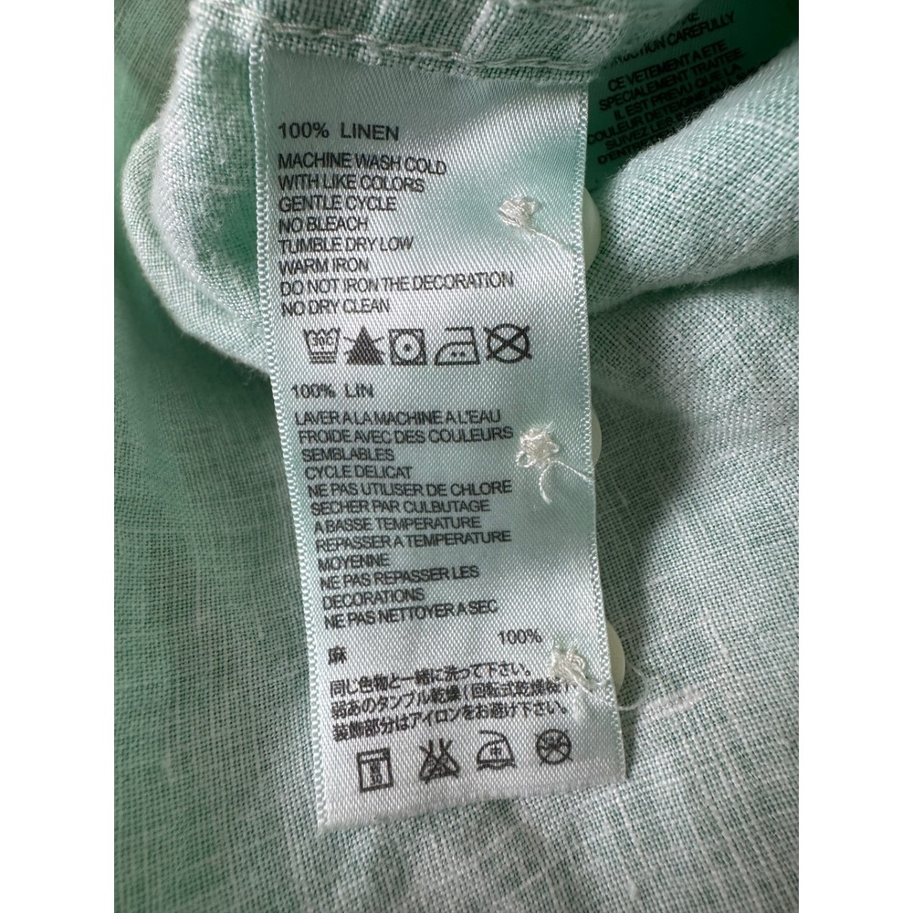 Tommy Bahama Relax Mens XXL Green 100% Linen Long Sleeve Button Up Shirt‎ - Picture 13 of 16